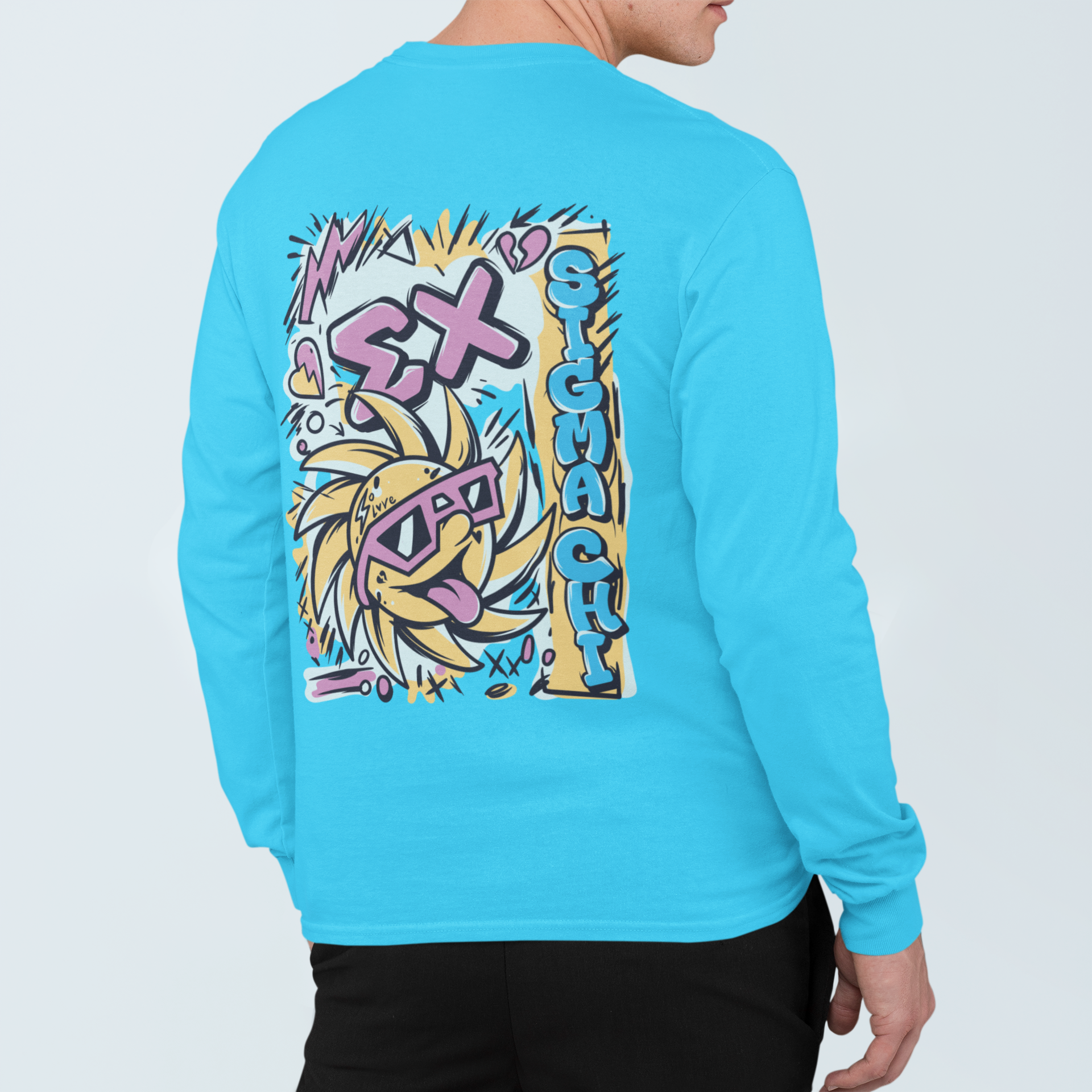 Turquoise Sigma Chi Graphic Long Sleeve | Fun in the Sun | Sigma Chi Fraternity Apparel