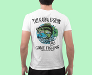 Tau Kappa Epsilon Graphic T-Shirt | Gone Fishing | TKE Clothing and Merchandise model 