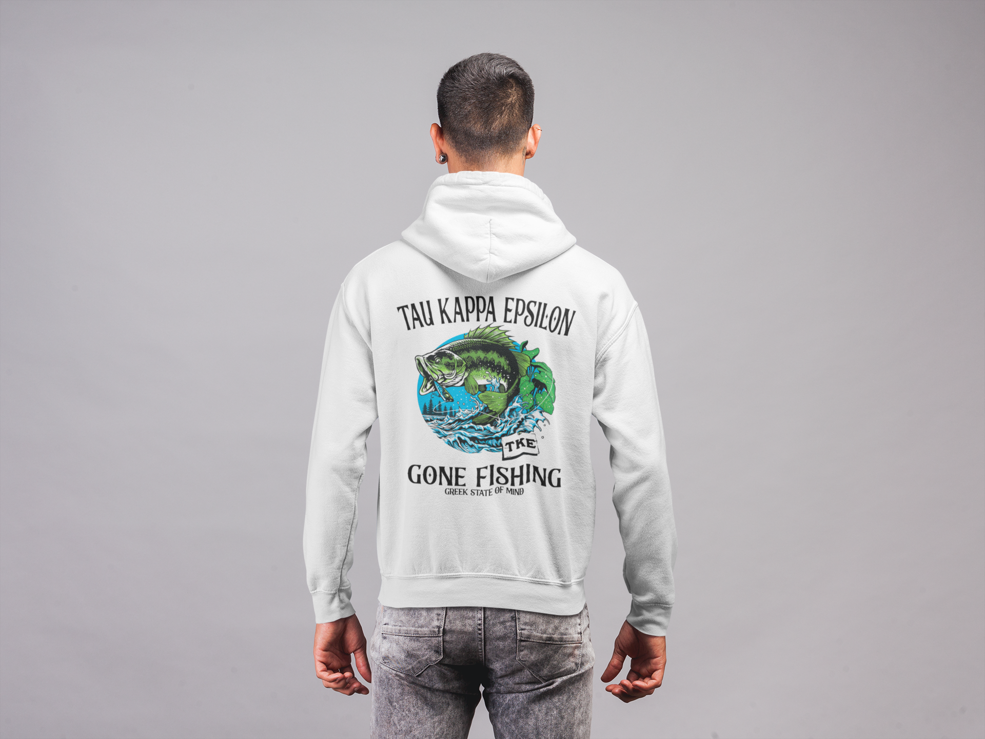 Tau Kappa Epsilon Graphic Hoodie | Gone Fishing | TKE Clothing and Merchandise model 