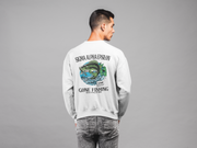 White Sigma Alpha Epsilon Graphic Crewneck Sweatshirt | Gone Fishing | Sigma Alpha Epsilon Clothing and Merchandise model