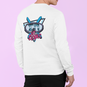 White Sigma Pi Graphic Long Sleeve T-Shirt | Hit the Slopes | Sigma Pi Apparel and Merchandise model