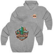 Grey Alpha Sigma Phi Graphic Hoodie | Desert Mountains | Alpha Sigma Phi Fraternity Shirt