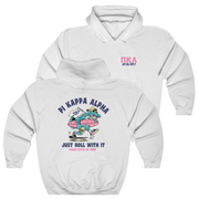 white Pi Kappa Alpha Graphic Hoodie | Alligator Skater | Pi kappa alpha fraternity shirt  