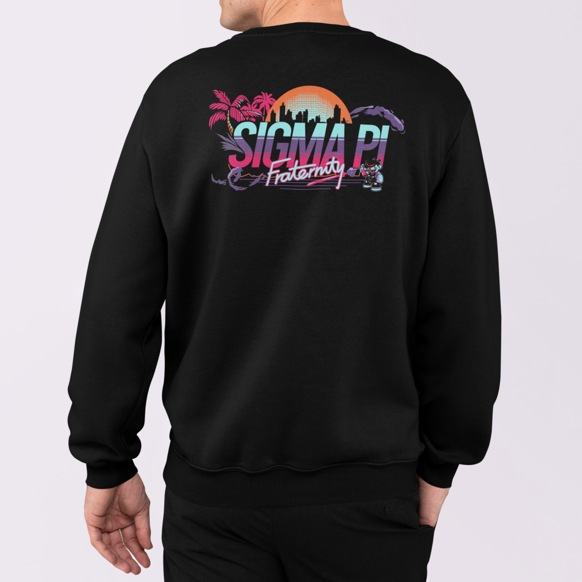 Sigma Pi Graphic Crewneck Sweatshirt | Jump Street | Sigma Pi Apparel and Merchandise model 