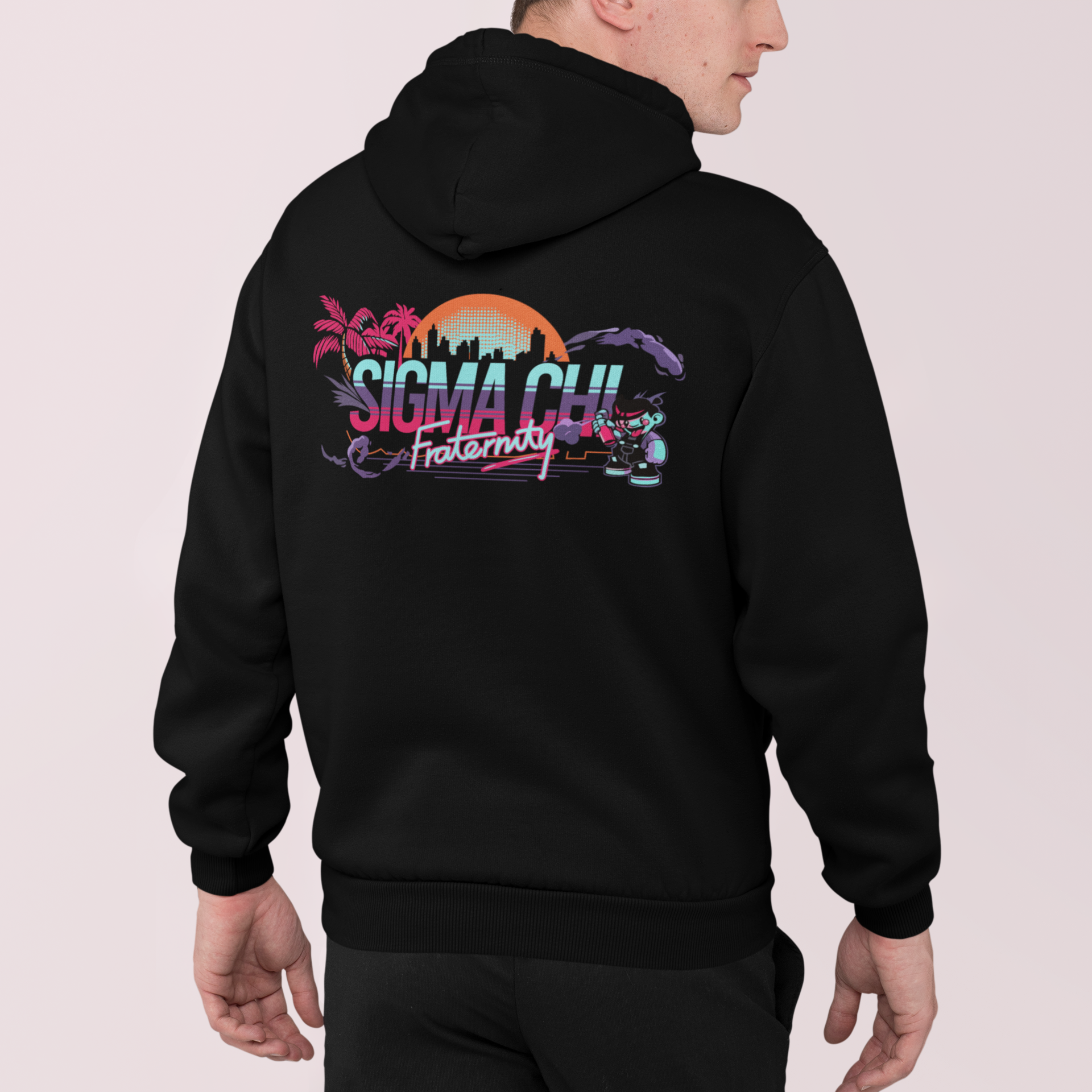 Sigma Chi Graphic Hoodie | Jump Street | Sigma Chi Fraternity Apparel model 