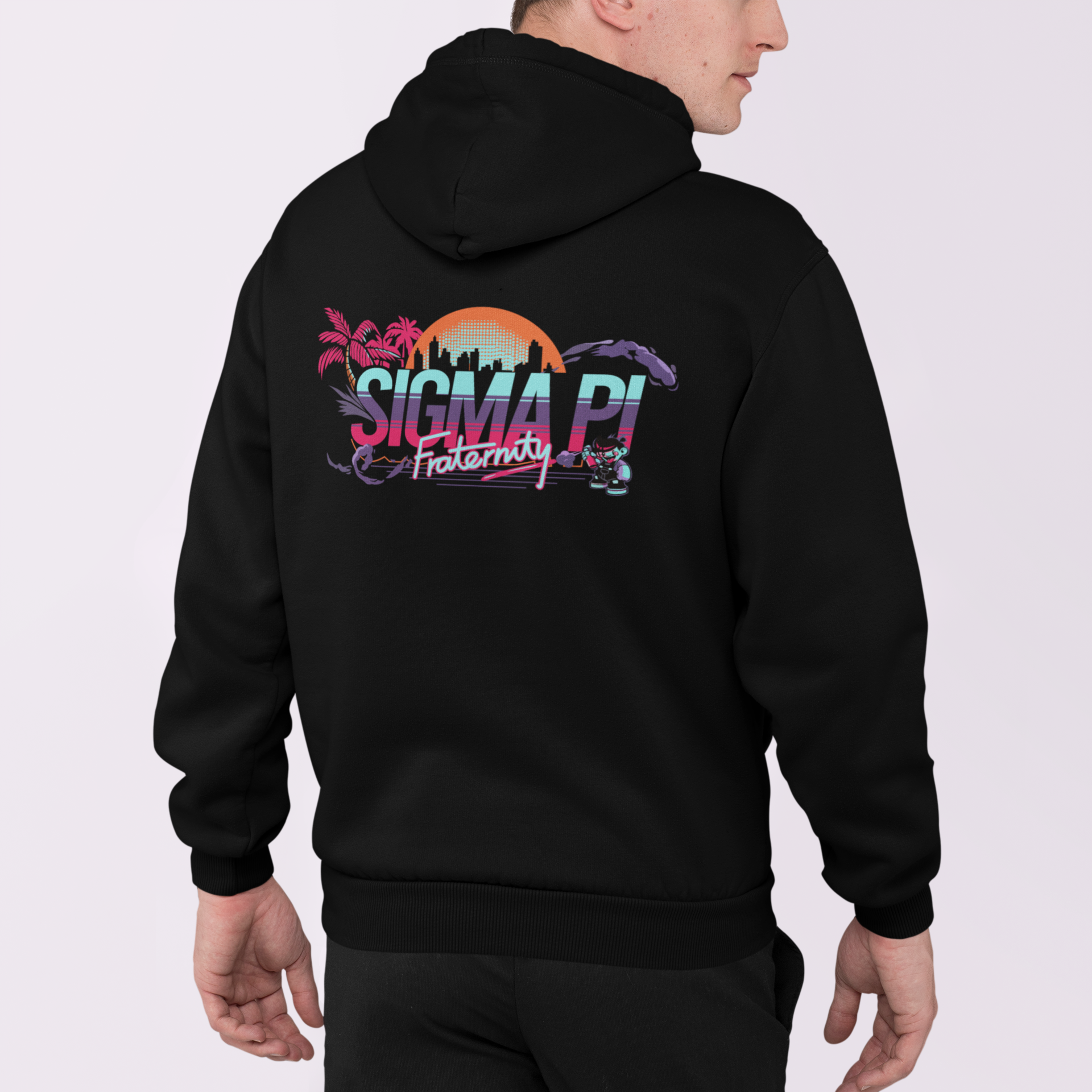 Sigma Pi Graphic Hoodie | Jump Street | Sigma Pi Apparel and Merchandise model 