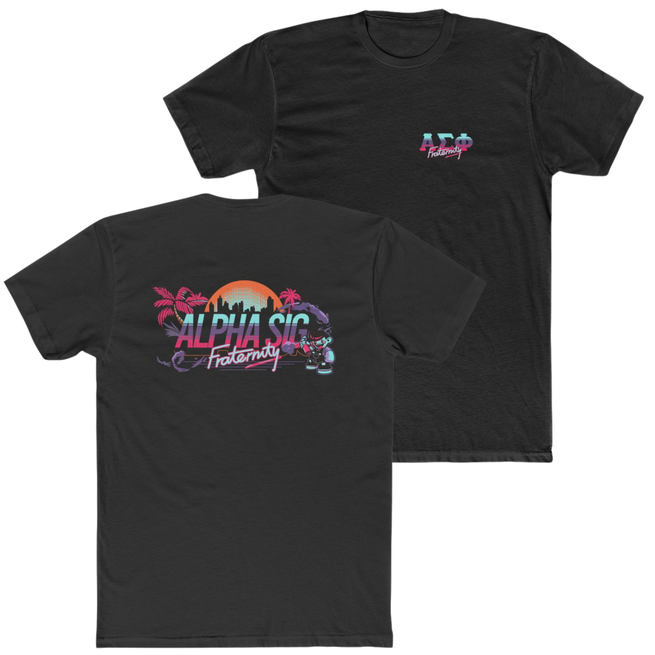 Black Alpha Sigma Phi Graphic T-Shirt | Jump Street | Alpha Sigma Phi Fraternity Shirt 