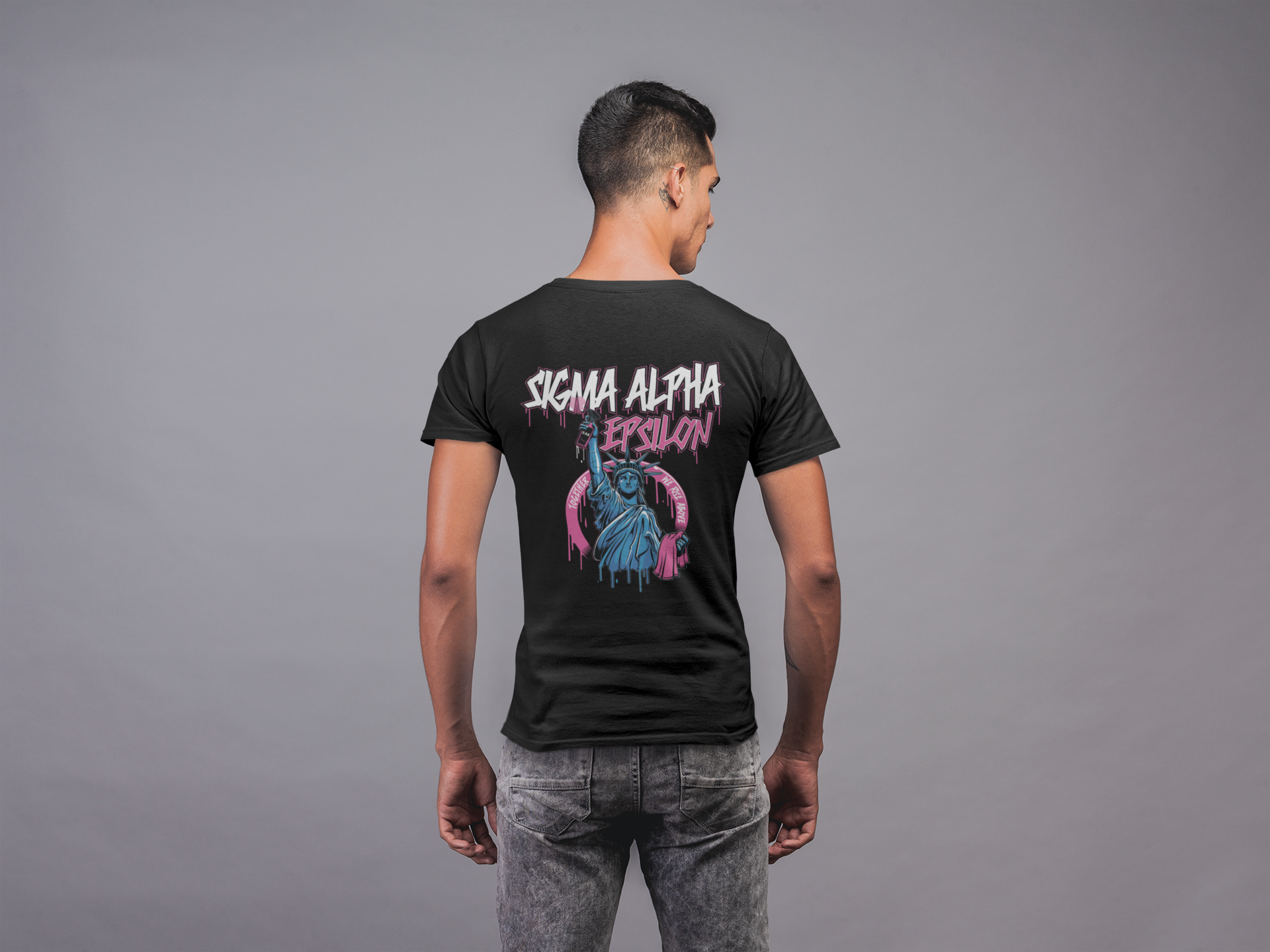 Sigma Alpha Epsilon Graphic T-Shirt | Liberty Rebel | Sigma Alpha Epsilon Clothing and Merchandise model 