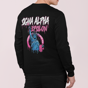 Black Sigma Alpha Epsilon Graphic Long Sleeve | Liberty Rebel | Sigma Alpha Epsilon Clothing and Merchandise model 