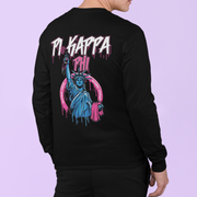 black Pi Kappa Phi Graphic Long Sleeve | Liberty Rebel | Pi Kappa Phi Apparel and Merchandise model 