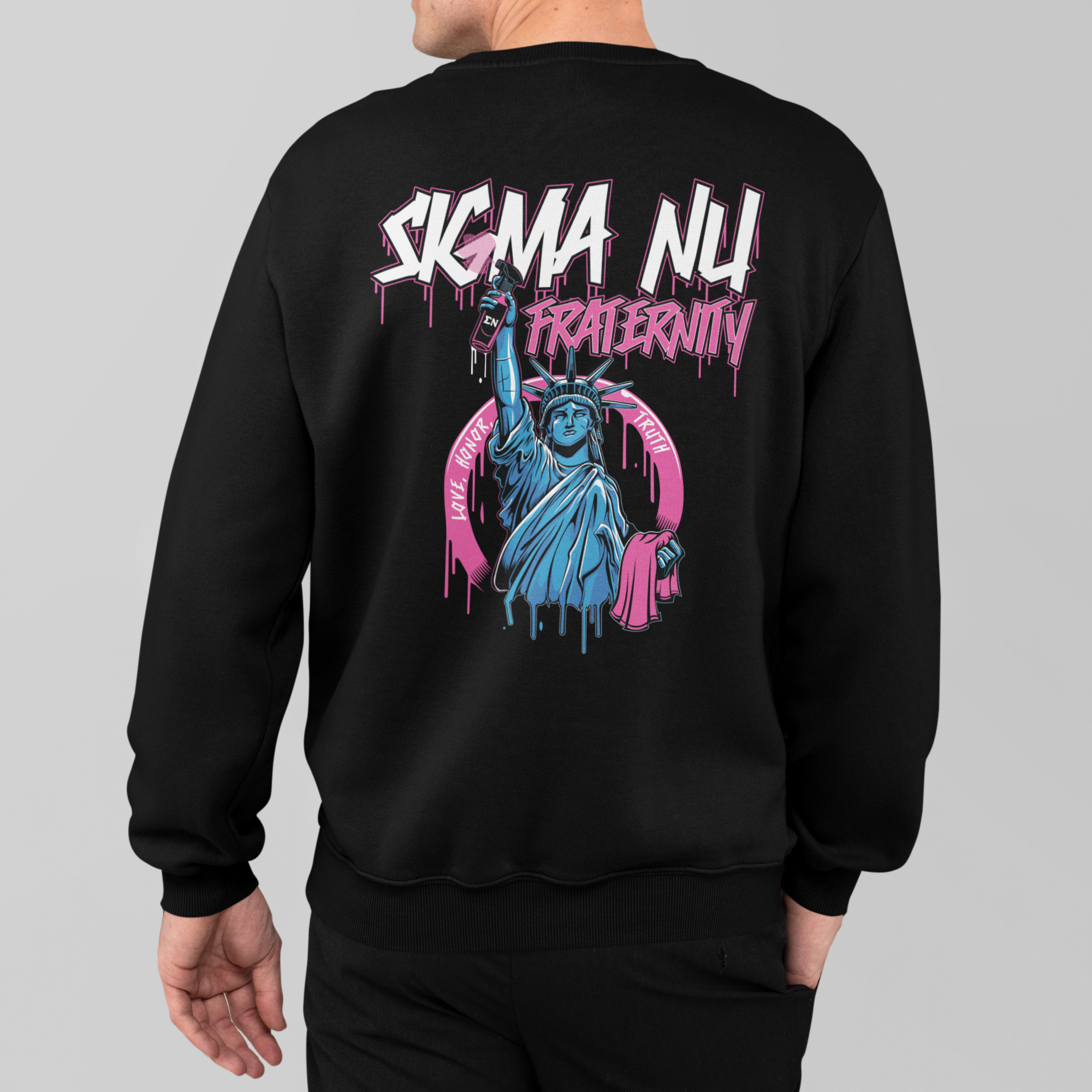 Sigma Nu Graphic Crewneck Sweatshirt | Liberty Rebel | Sigma Nu Clothing, Apparel and Merchandise model 