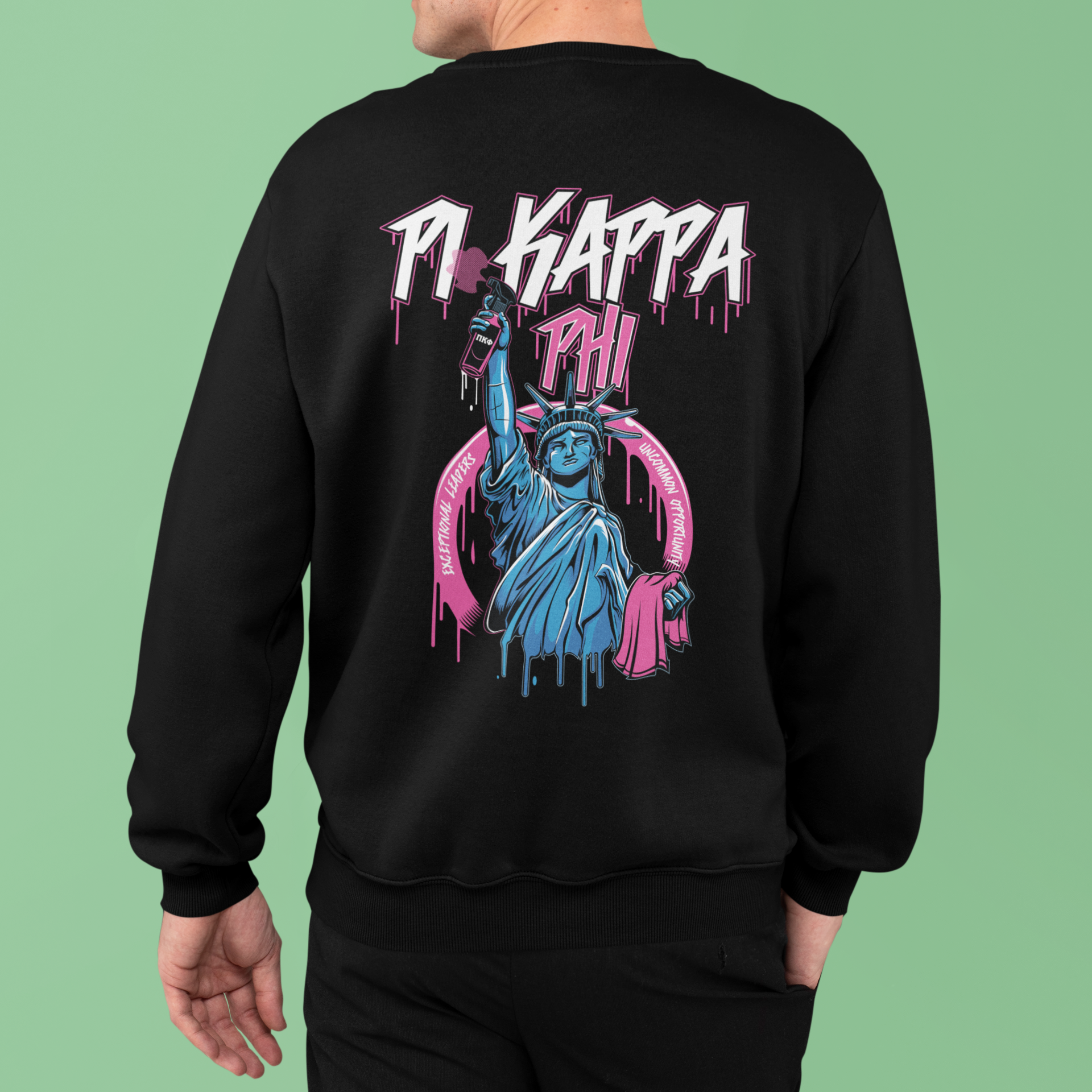 Pi Kappa Phi Graphic Crewneck Sweatshirt | Liberty Rebel | Pi Kappa Phi Apparel and Merchandise model 