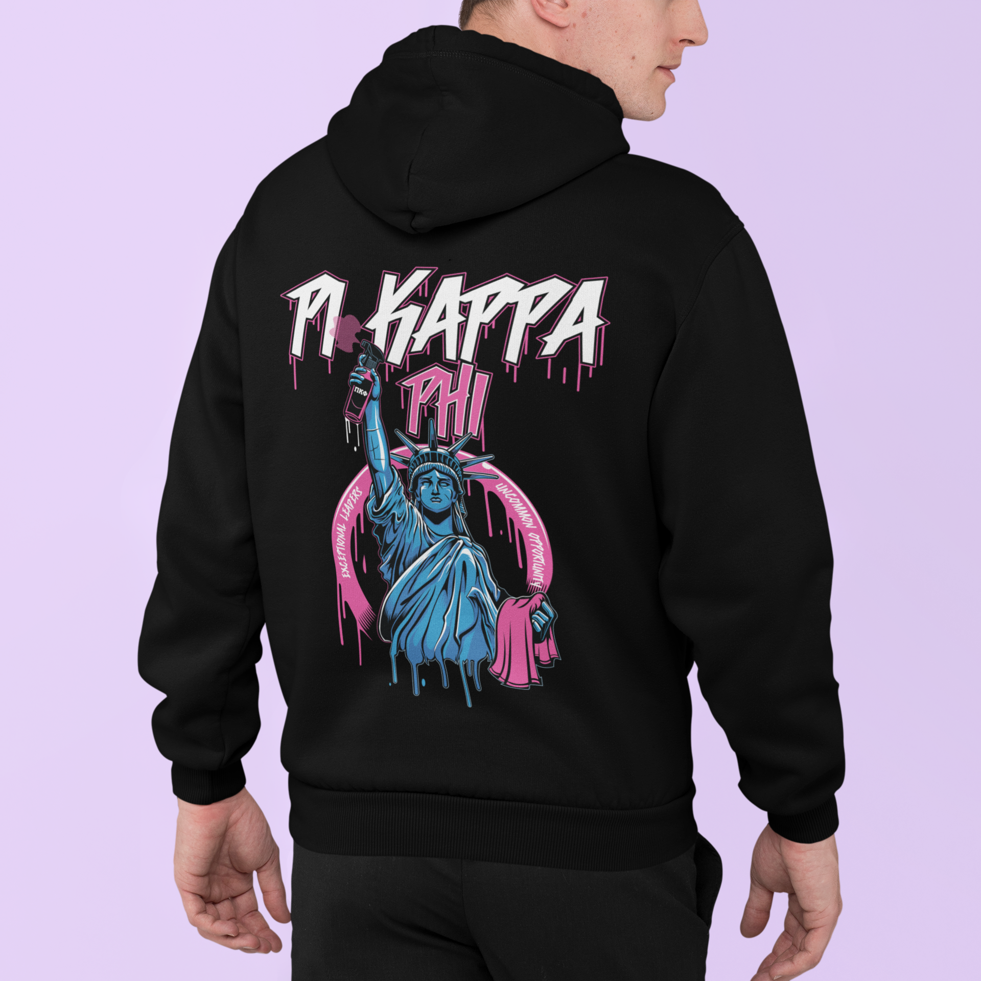 black Pi Kappa Phi Graphic Hoodie | Liberty Rebel | Pi Kappa Phi Apparel and Merchandise  model 