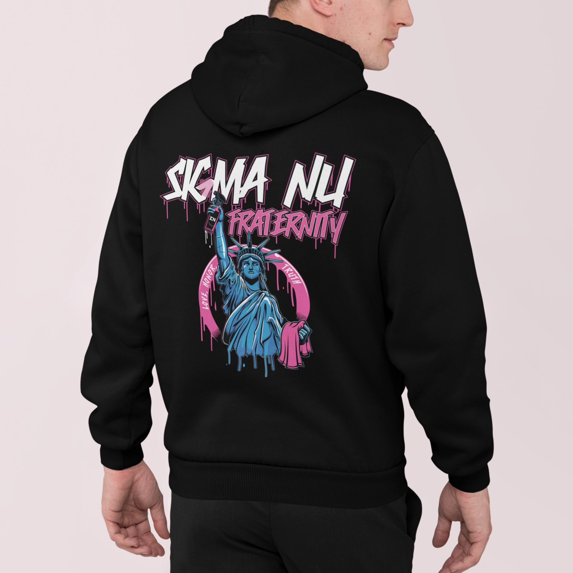 Sigma Nu Graphic Hoodie | Liberty Rebel | Sigma Nu Clothing, Apparel and Merchandise back model