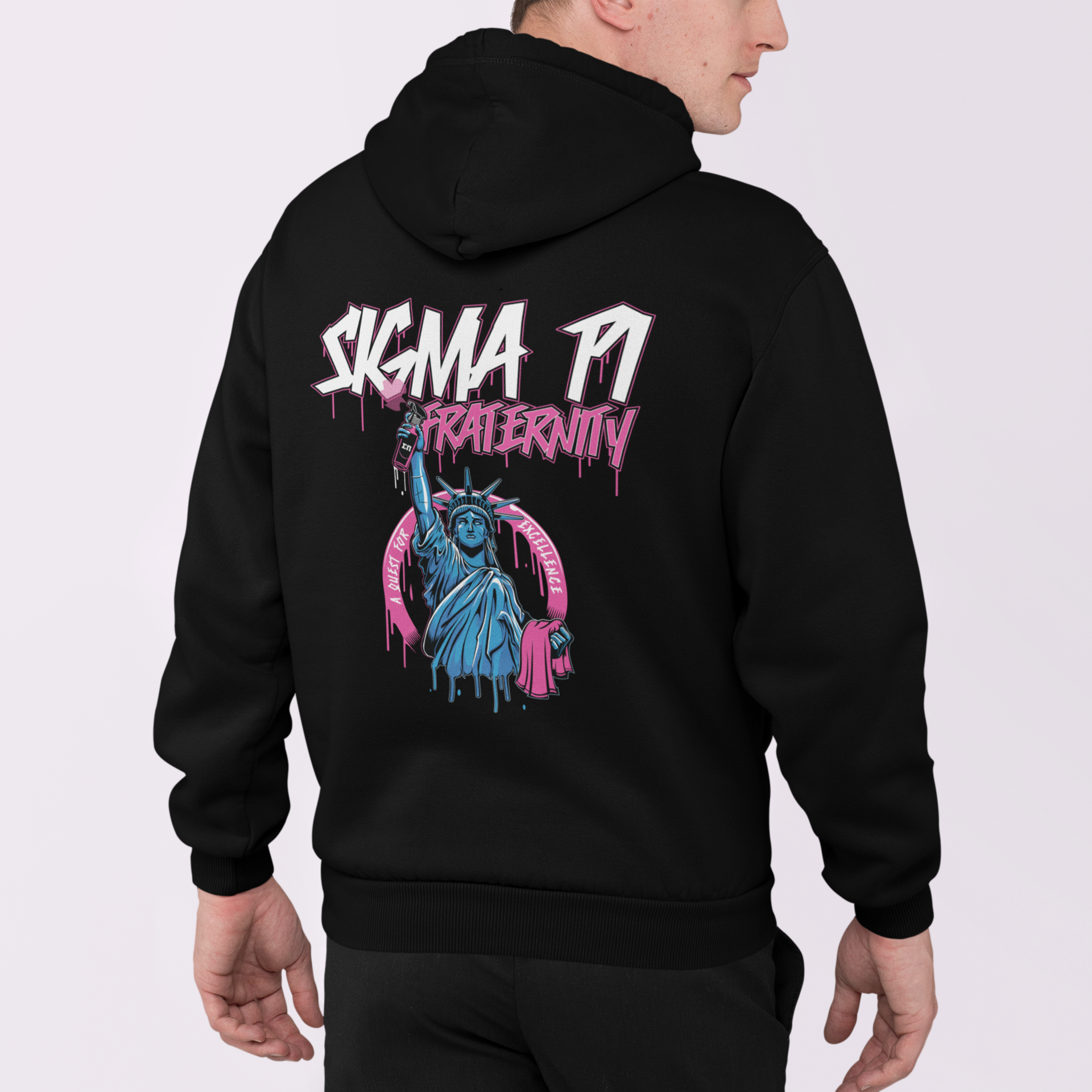 Sigma Pi Graphic Hoodie | Liberty Rebel | Sigma Pi Apparel and Merchandise model 
