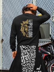 Black Sigma Alpha Epsilon Graphic Long Sleeve T-Shirt | Lion Hearted | Sigma Alpha Epsilon Clothing and Merchandise back model 