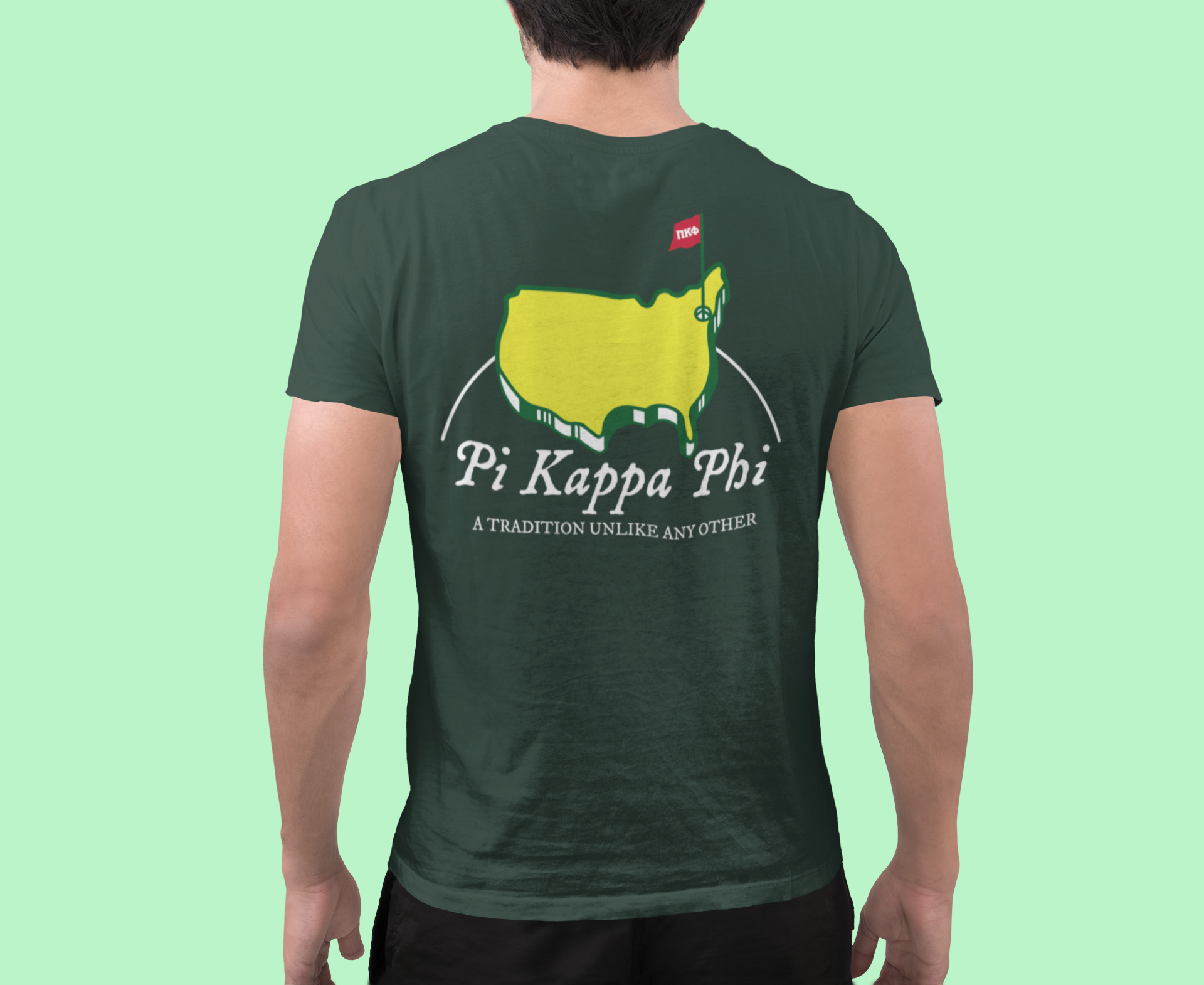 Pi Kappa Phi Graphic T-Shirt | The Masters | Pi Kappa Phi Apparel and Merchandise back model 