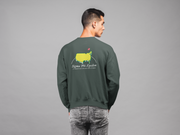green Sigma Phi Epsilon Graphic Crewneck Sweatshirt | The Masters | SigEp Clothing - Campus Apparel model 