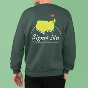 Sigma Nu Graphic Crewneck Sweatshirt | The Masters | Sigma Nu Clothing, Apparel and Merchandise back model 