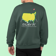 Sigma Pi Graphic Crewneck Sweatshirt | The Masters | Sigma Pi Graphic Crewneck Sweatshirt | The Masters model 