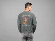 Grey Pi Kappa Phi Graphic Crewneck Sweatshirt | Play Your Odds | Pi Kappa Phi Apparel and Merchandise model 