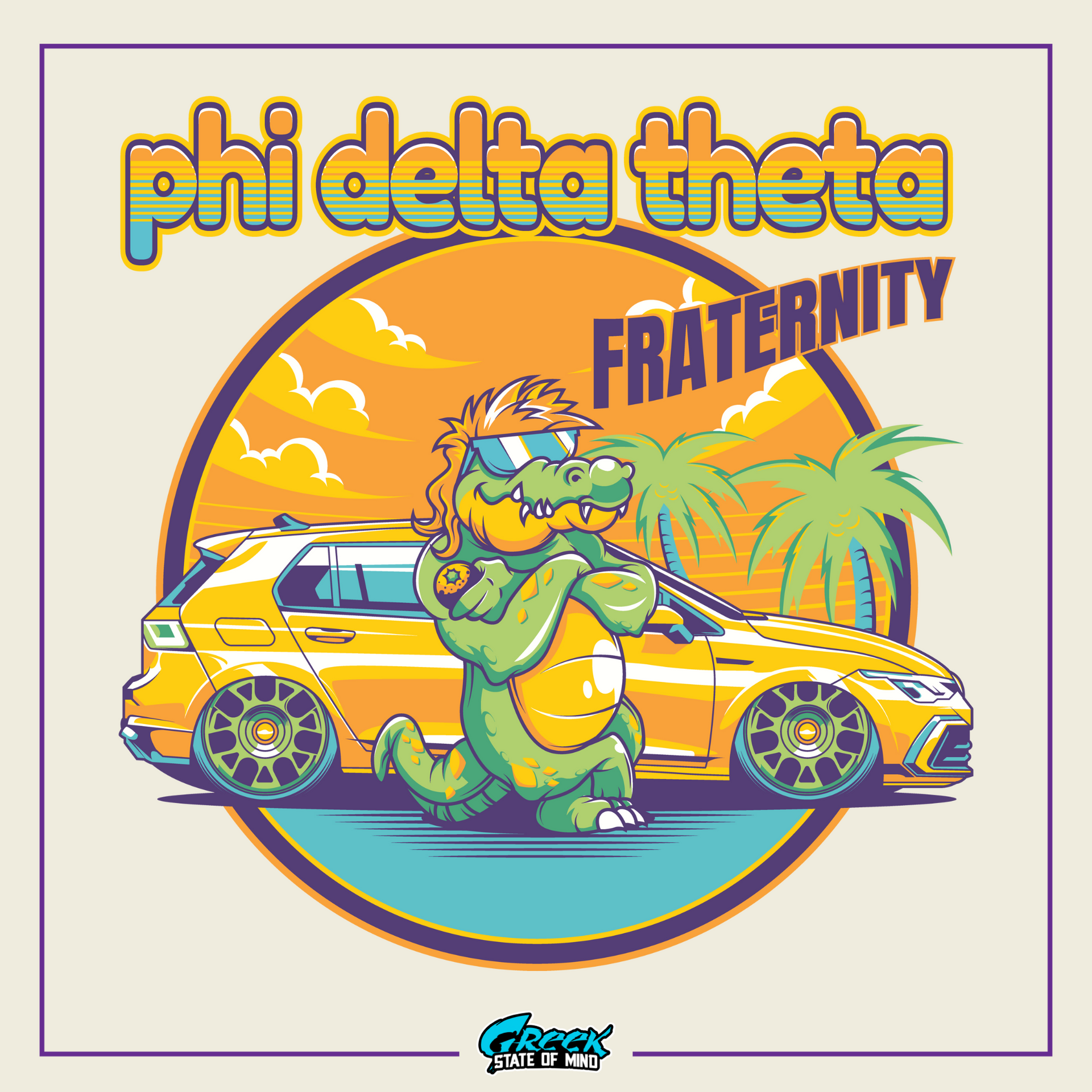 Phi Delta Theta Graphic T-Shirt | Cool Croc | phi delta theta fraternity greek apparel  design 