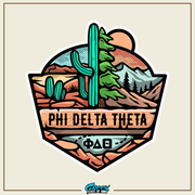 Phi Delta Theta Graphic T-Shirt | Desert Mountains | phi delta theta fraternity greek apparel design 
