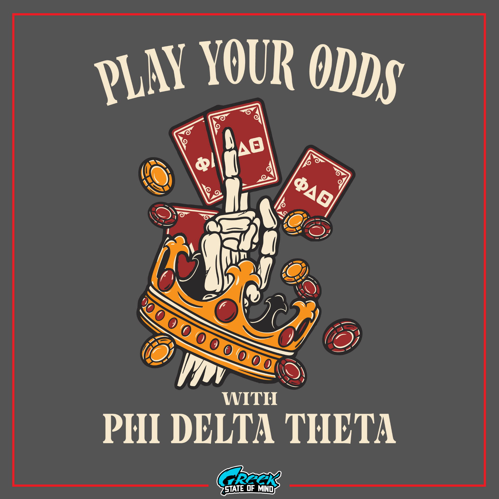 Phi Delta Theta Graphic Crewneck Sweatshirt | Play Your Odds | phi delta theta fraternity greek apparel design 