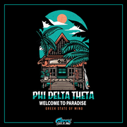 Phi Delta Theta Graphic Crewneck Sweatshirt | Welcome to Paradise | phi delta theta fraternity greek apparel design 
