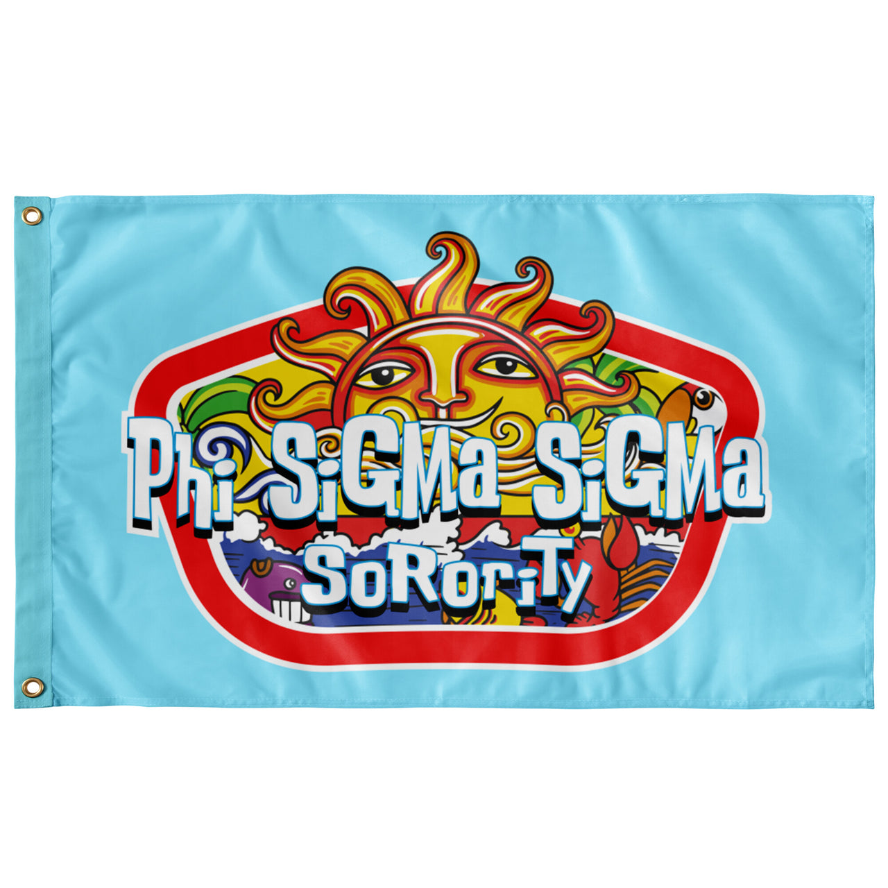 Phi Sigma Sigma Flag | Summer Sol | 3' x 5' Phi Sig Flag for Dorms, Sorority Houses, On campus Events