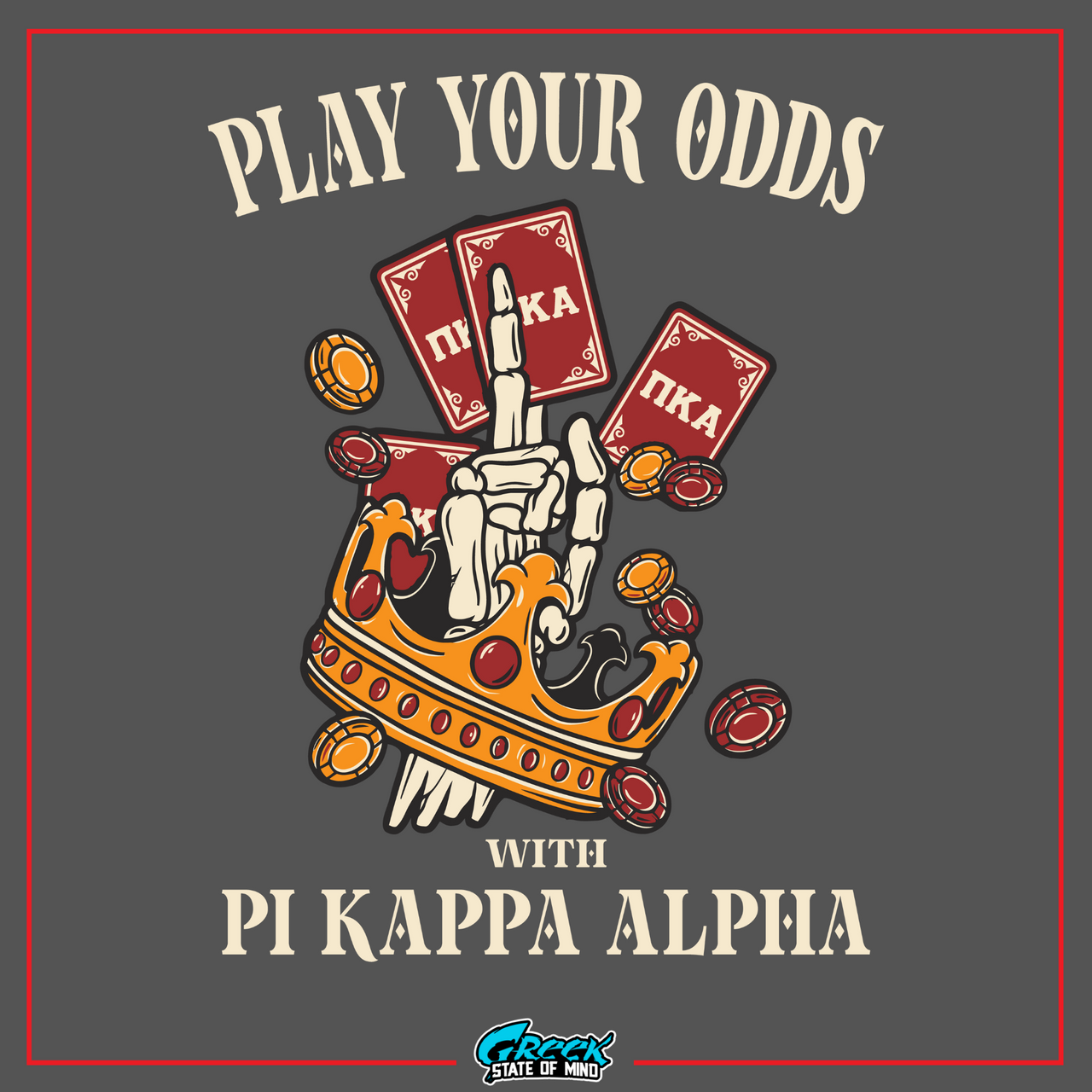Pi Kappa Alpha Graphic T-Shirt | Play Your Odds | Pi kappa alpha fraternity shirt design