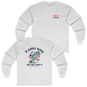 white Pi Kappa Alpha Graphic Long Sleeve | Alligator Skater | Pi kappa alpha fraternity shirt 