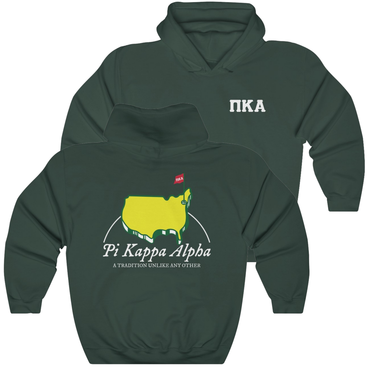 Green Pi Kappa Alpha Graphic Hoodie | The Masters | Pi kappa alpha fraternity shirt