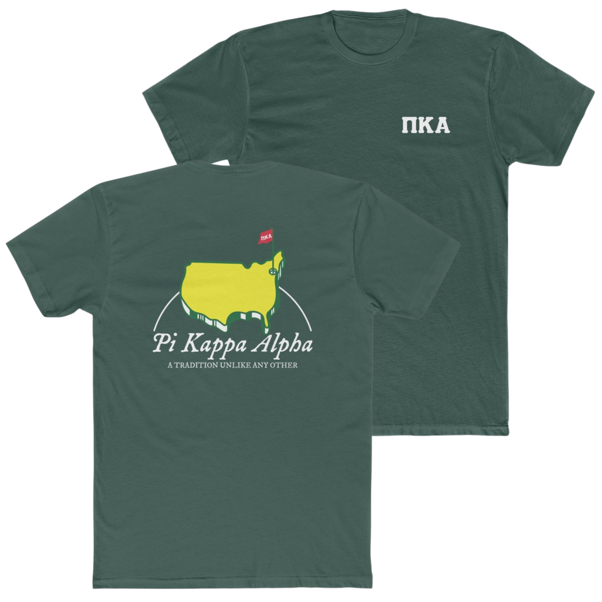 Green Pi Kappa Alpha Graphic T-Shirt | The Masters | Pi kappa alpha fraternity shirt