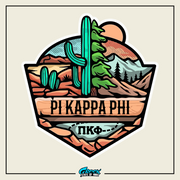 Pi Kappa Phi Graphic T-Shirt | Desert Mountains | Pi Kappa Phi Apparel and Merchandise design 