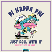 Pi Kappa Phi Graphic Crewneck Sweatshirt | Alligator Skater | Pi kappa alpha fraternity shirt design 