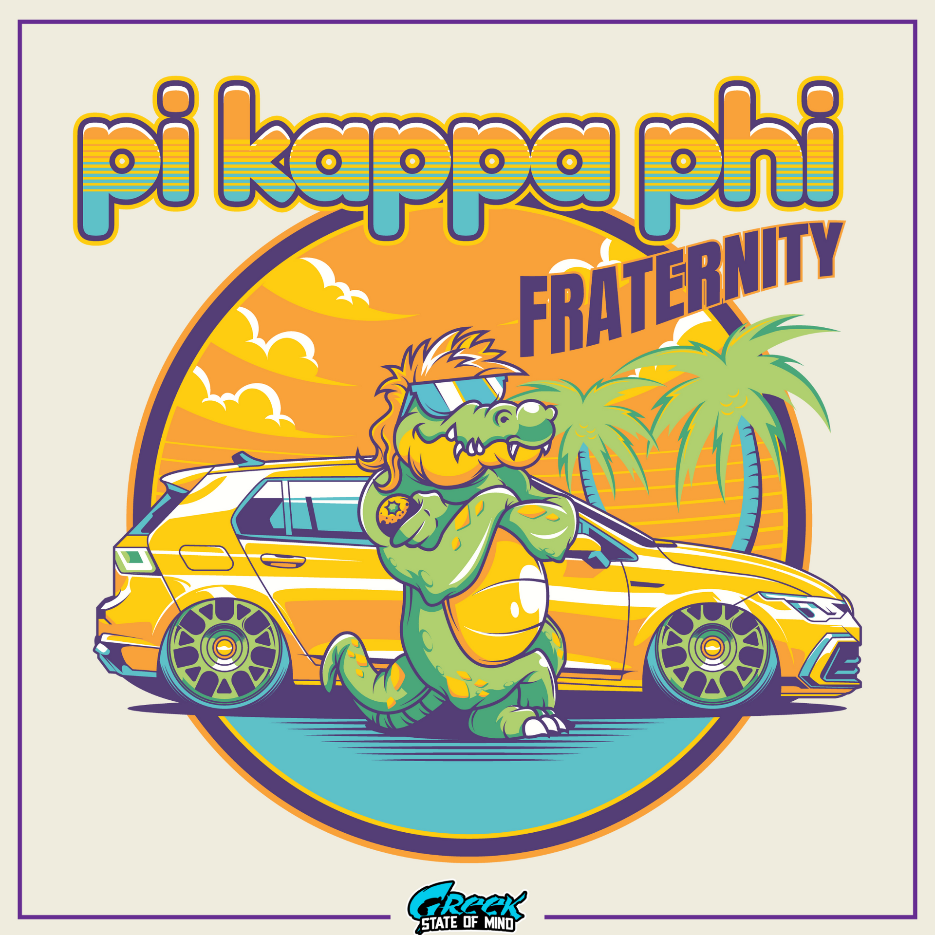 Pi Kappa Phi Graphic Crewneck Sweatshirt | Cool Croc | Pi Kappa Phi Apparel and Merchandise design 
