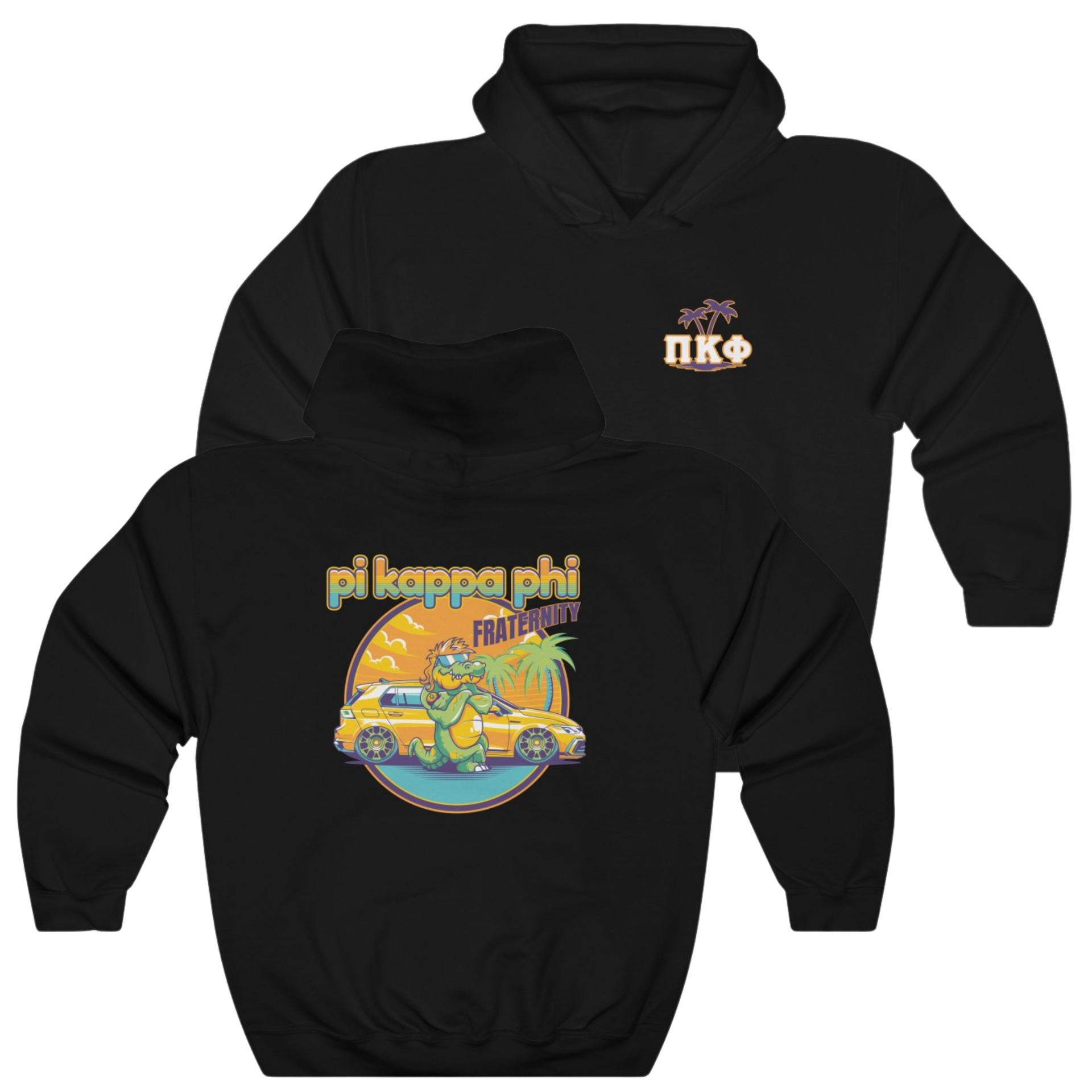 Black Pi Kappa Phi Graphic Hoodie | Cool Croc | Pi Kappa Phi Apparel and Merchandise 
