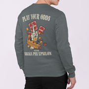 Grey Sigma Phi Epsilon Graphic Long Sleeve | Play Your Odds | SigEp Clothing - Campus Apparel