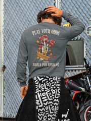 Sigma Phi Epsilon Graphic Long Sleeve | Play Your Odds | SigEp Clothing - Campus Apparel model 