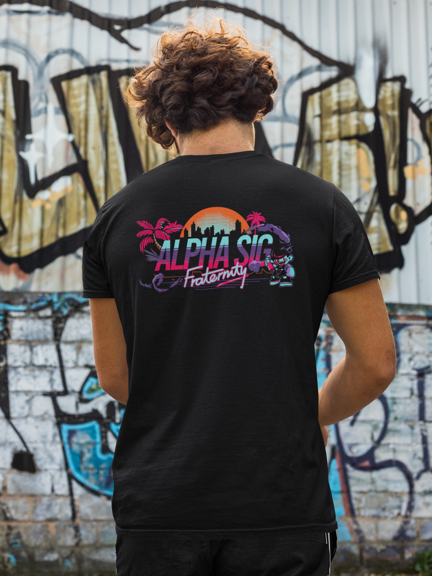 Alpha Sigma Phi Graphic T-Shirt | Jump Street | Alpha Sigma Phi Fraternity Shirt model 