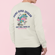 White Sigma Alpha Epsilon Graphic Long Sleeve | Alligator Skater | Sigma Alpha Epsilon Clothing and Merchandise model 