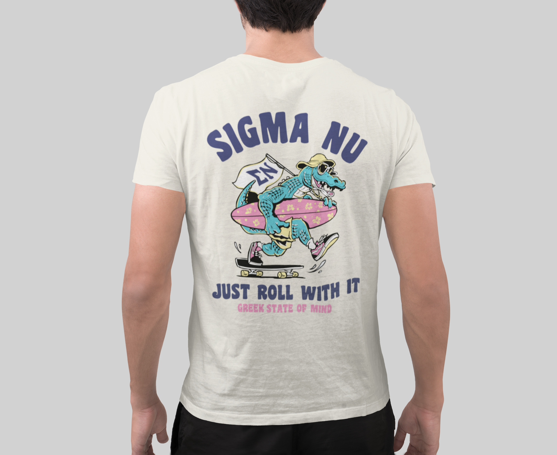 Sigma Nu Graphic T-Shirt | Alligator Skater | Sigma Nu Clothing, Apparel and Merchandise model 