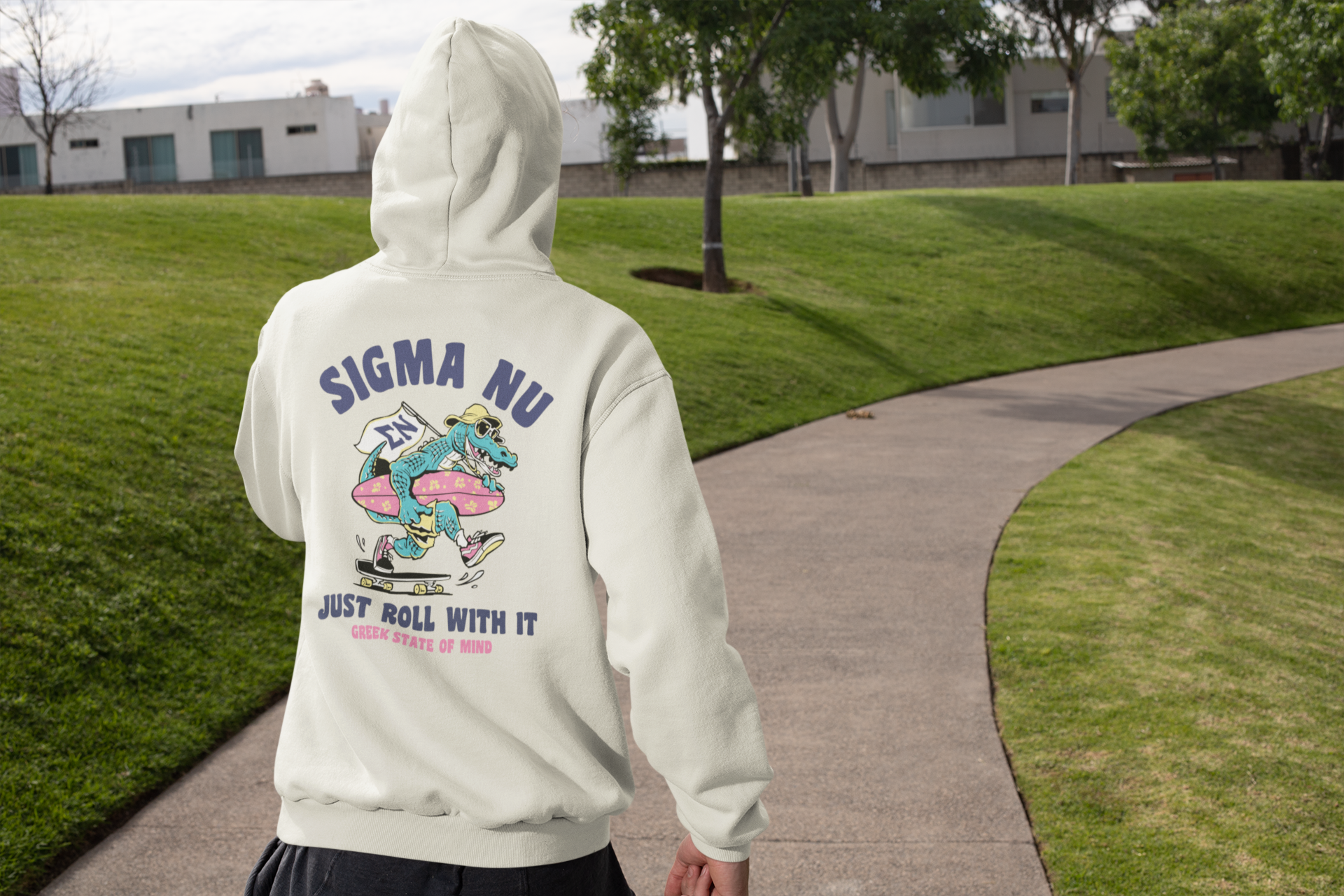 Sigma Nu Graphic Hoodie | Alligator Skater | Sigma Nu Clothing, Apparel and Merchandise model 