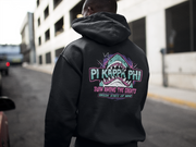 Black Pi Kappa Phi Graphic Hoodie | The Deep End | Pi Kappa Phi Apparel and Merchandise back model 