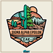 Sigma Alpha Epsilon Graphic T-Shirt | Desert Mountains | Sigma Alpha Epsilon Clothing and Merchandise design
