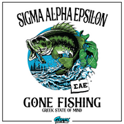 Sigma Alpha Epsilon Graphic Crewneck Sweatshirt | Gone Fishing | Sigma Alpha Epsilon Clothing and Merchandise design