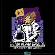 Sigma Alpha Epsilon | Space Lion Graphic T-Shirt | Sigma Alpha Epsilon Clothing and Merchandise design 