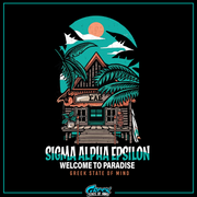 Sigma Alpha Epsilon Graphic Hoodie | Welcome to Paradise | Sigma Alpha Epsilon Clothing and Merchandise design 