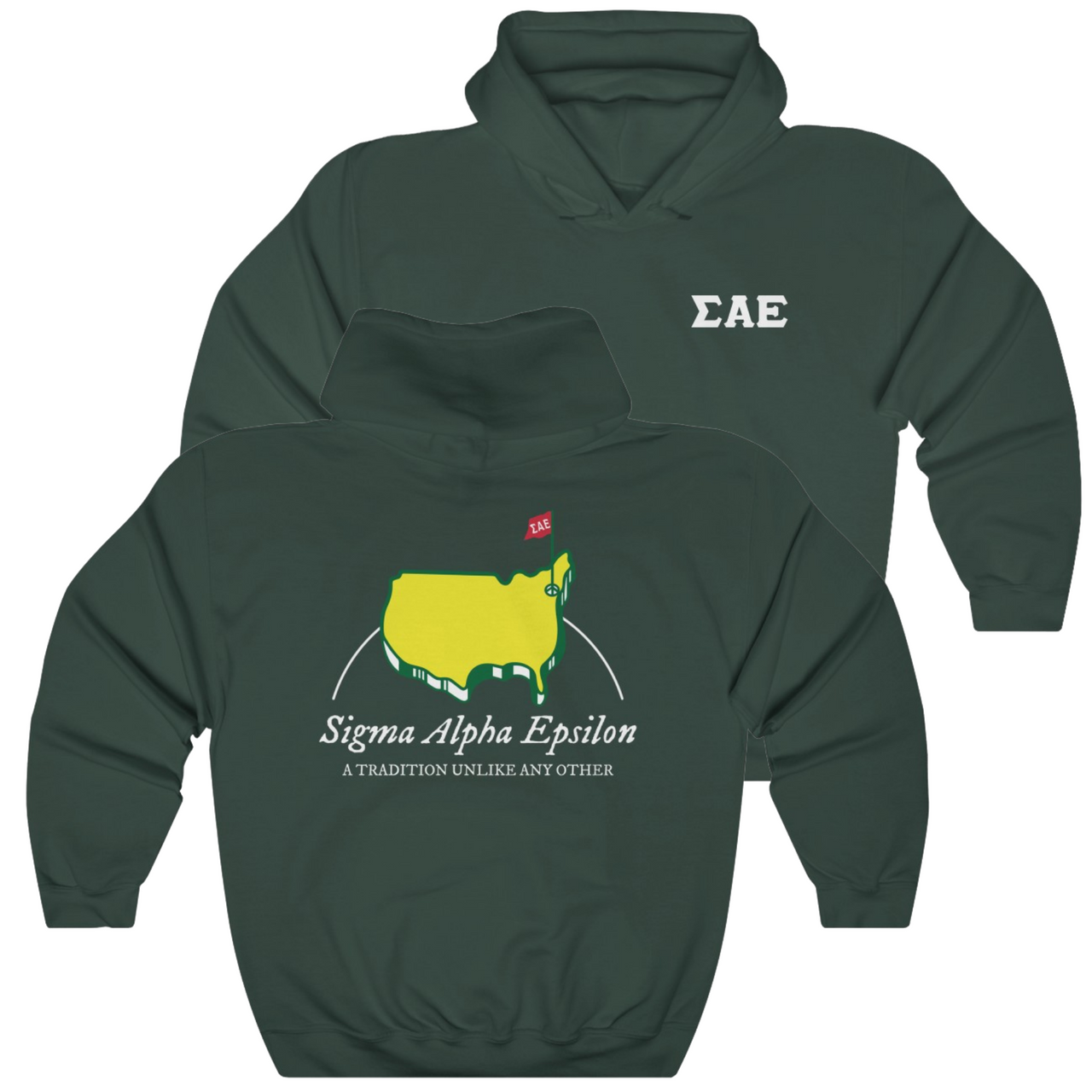 Green Sigma Alpha Epsilon Graphic Hoodie | The Masters | Sigma Alpha Epsilon Clothing and Merchandise